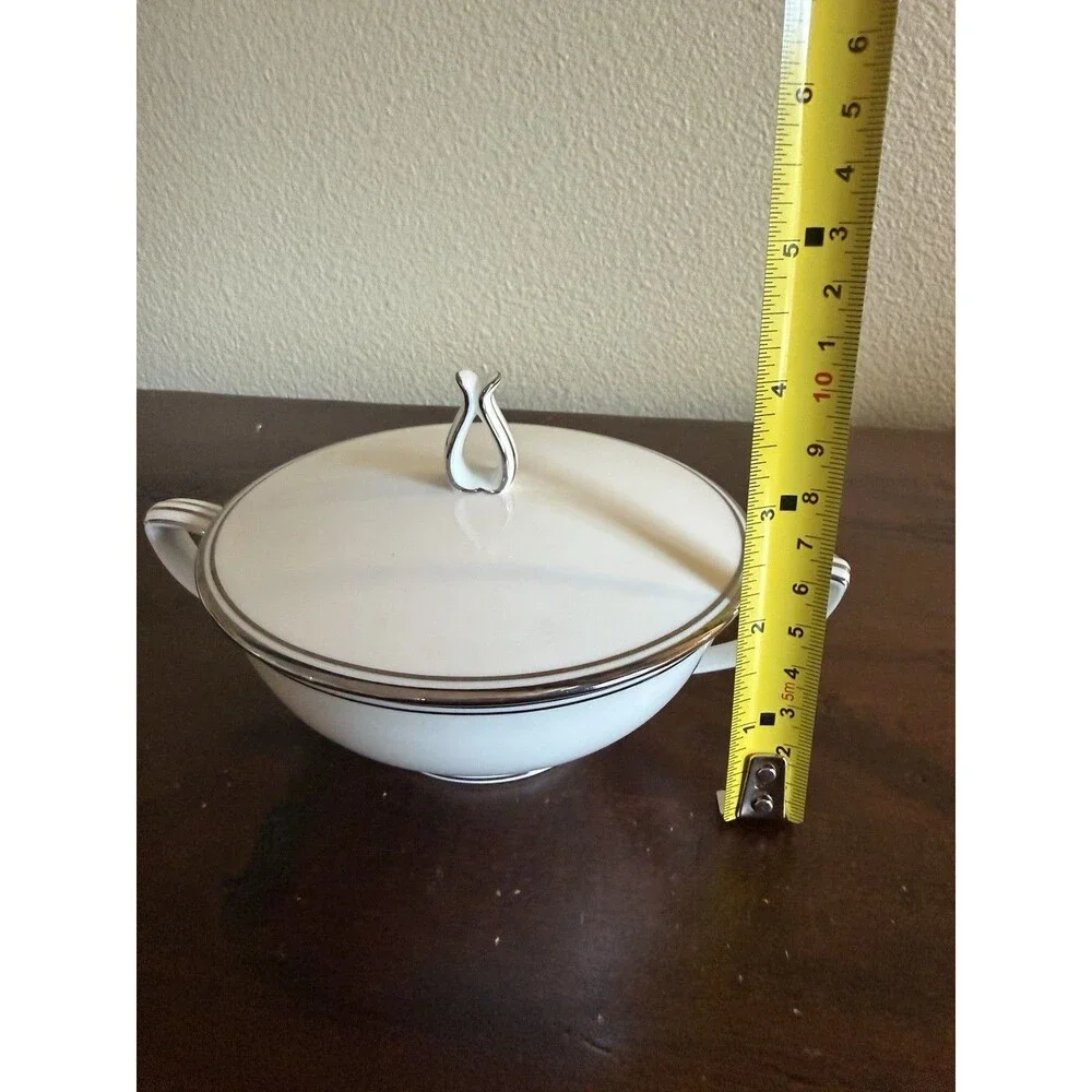 Noritake Fine China Rare Winston Cream and Sugar Set Platinum Trim Made In Japan